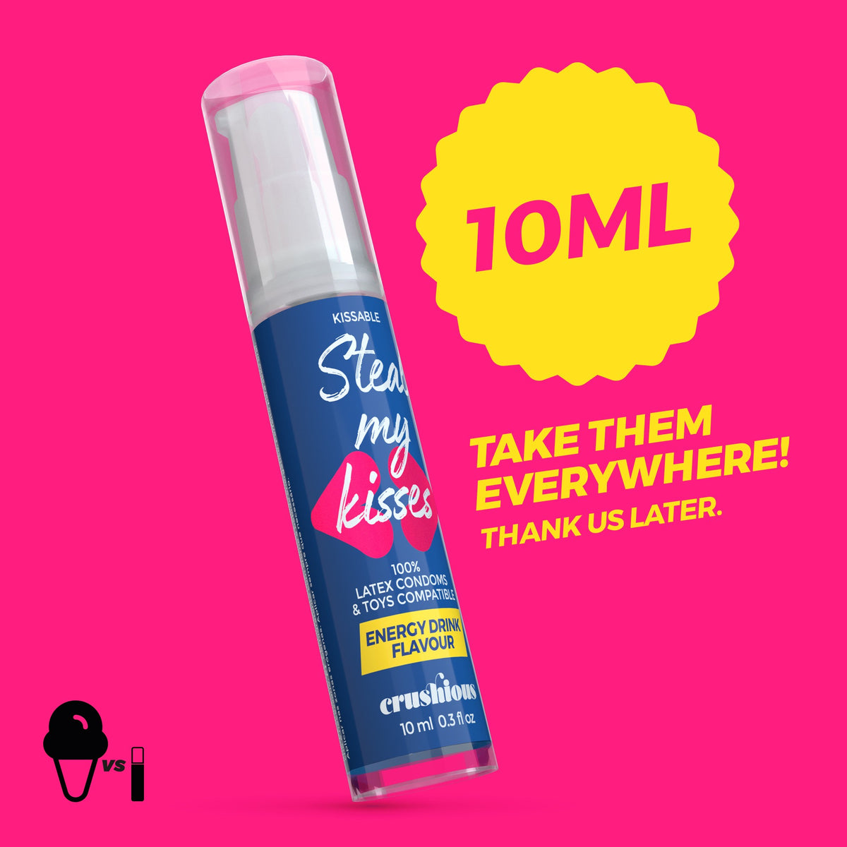 Lubrifiant Steal My Kisses, aromă de băutură energizantă – 10 ml