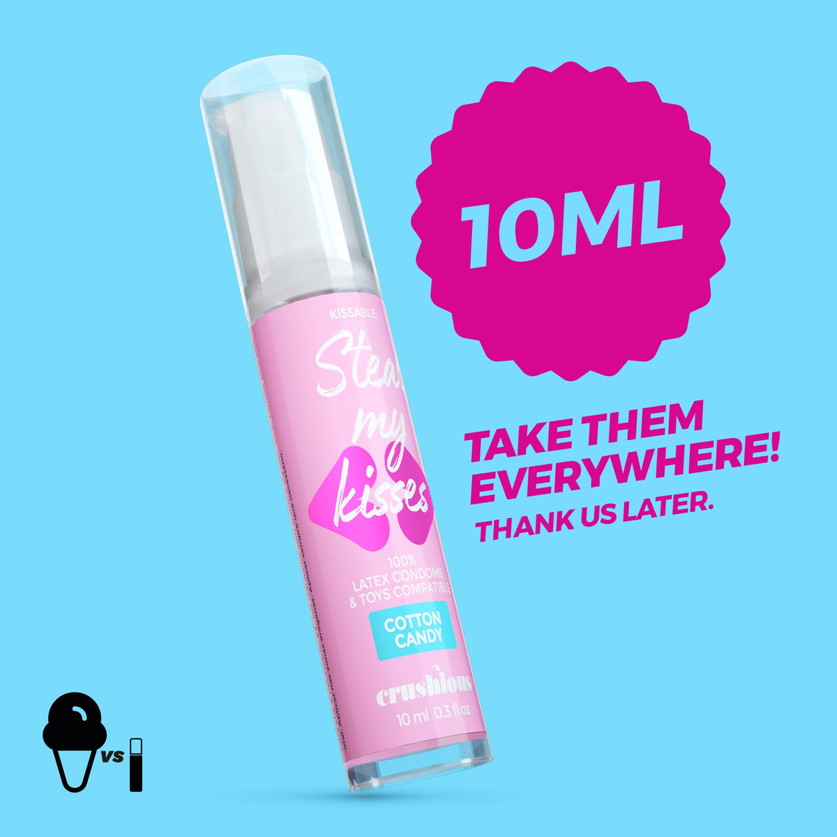 Lubrifiant Steal My Kisses, aromă de vată de zahăr – 10 ml