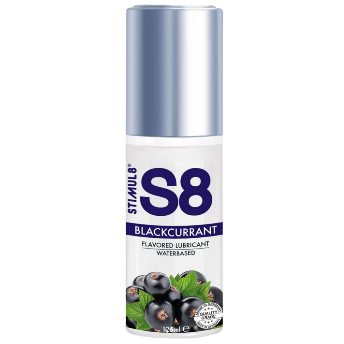 Lubrifiant Aromat S8 pe Baza de Apa - Coacaze negre / 125 ml [evk:67585082818950]