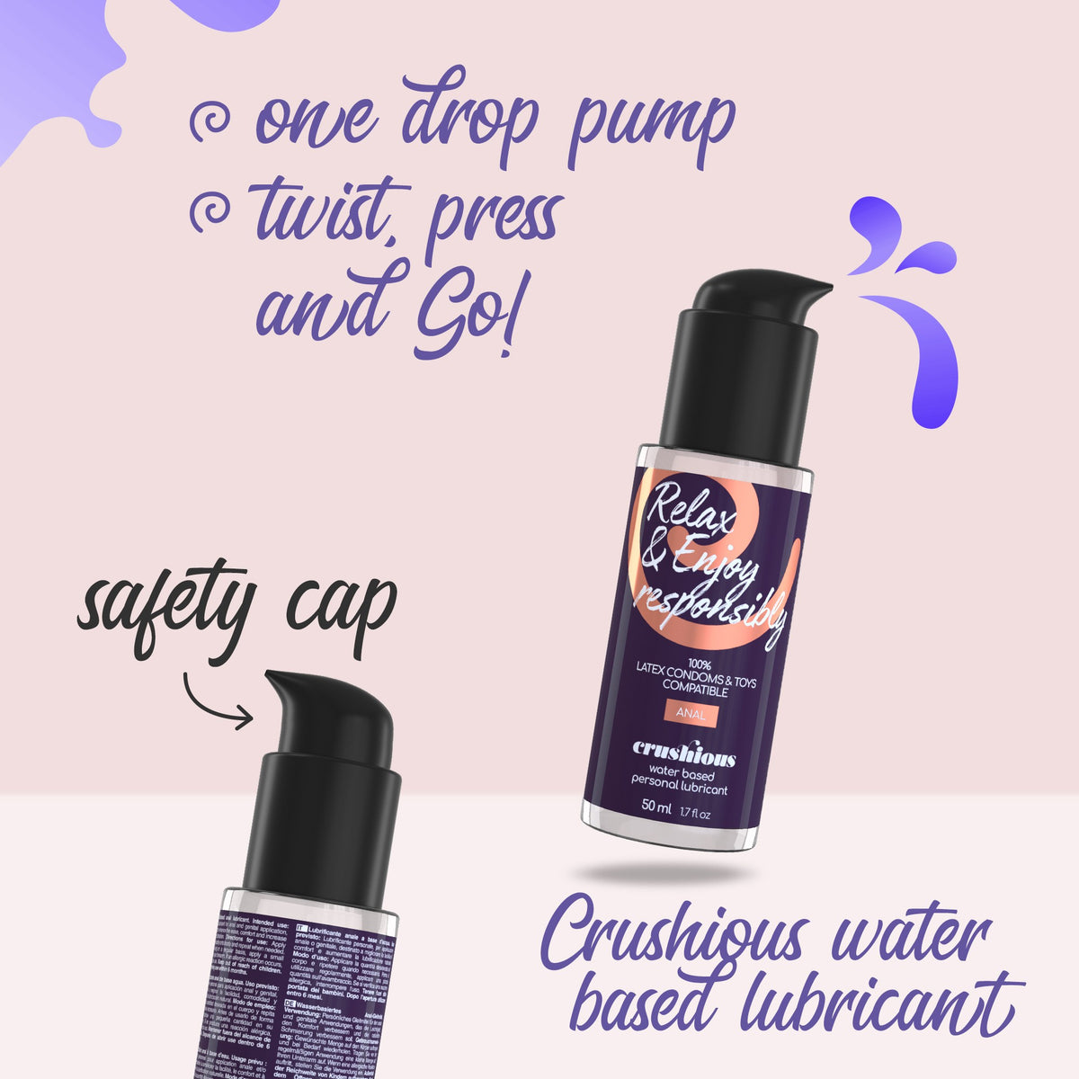 Lubrifiant anal Crushious pe bază de apă – 50 ml
